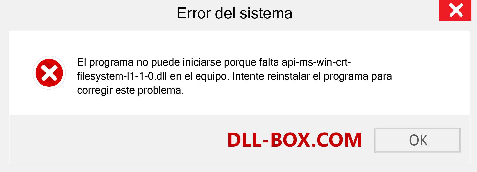 ¿Falta el archivo api-ms-win-crt-filesystem-l1-1-0.dll ?. Descargar para Windows 7, 8, 10 - Corregir api-ms-win-crt-filesystem-l1-1-0 dll Missing Error en Windows, fotos, imágenes